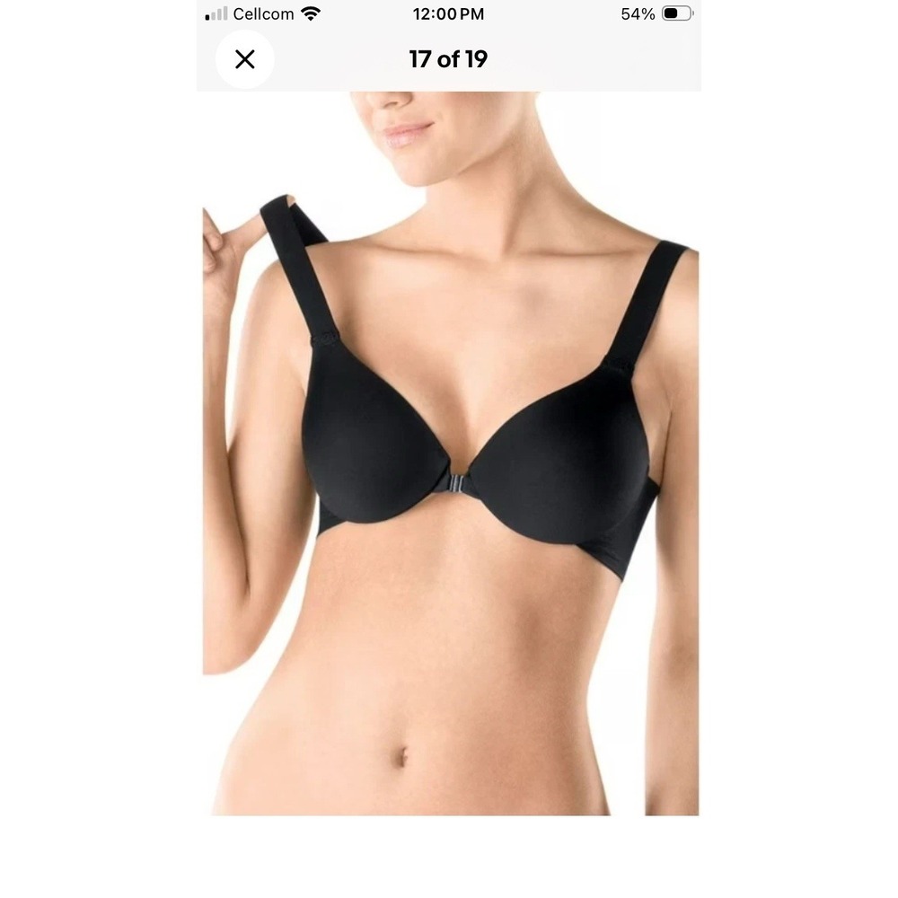 Spanx Bra-llelujah! Modal Spandex Full Coverage bra Nude Black 34C Front Close